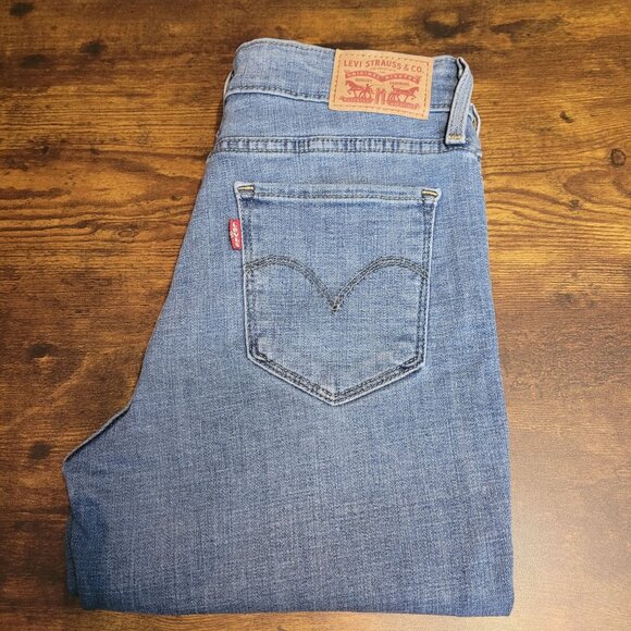 Levi's Jeans Sz 27 Skinny 711 Mid Rise Medium Light Wash Stretch Denim Western - Picture 3 of 12